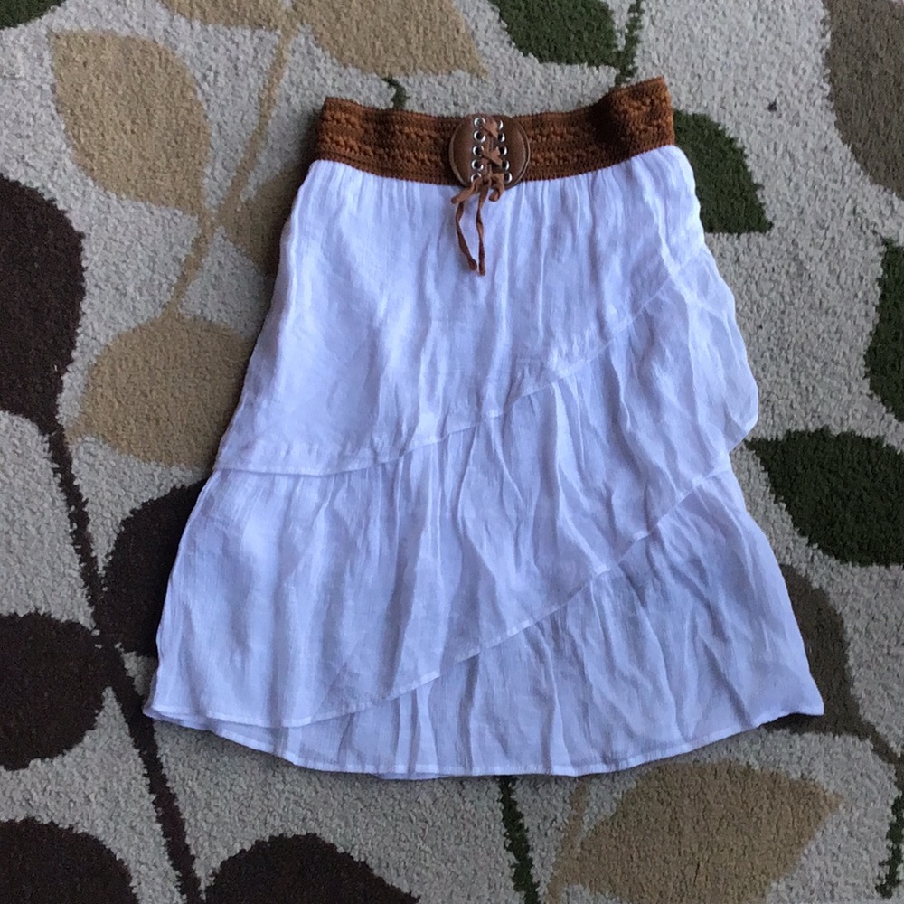 White and brown skirt